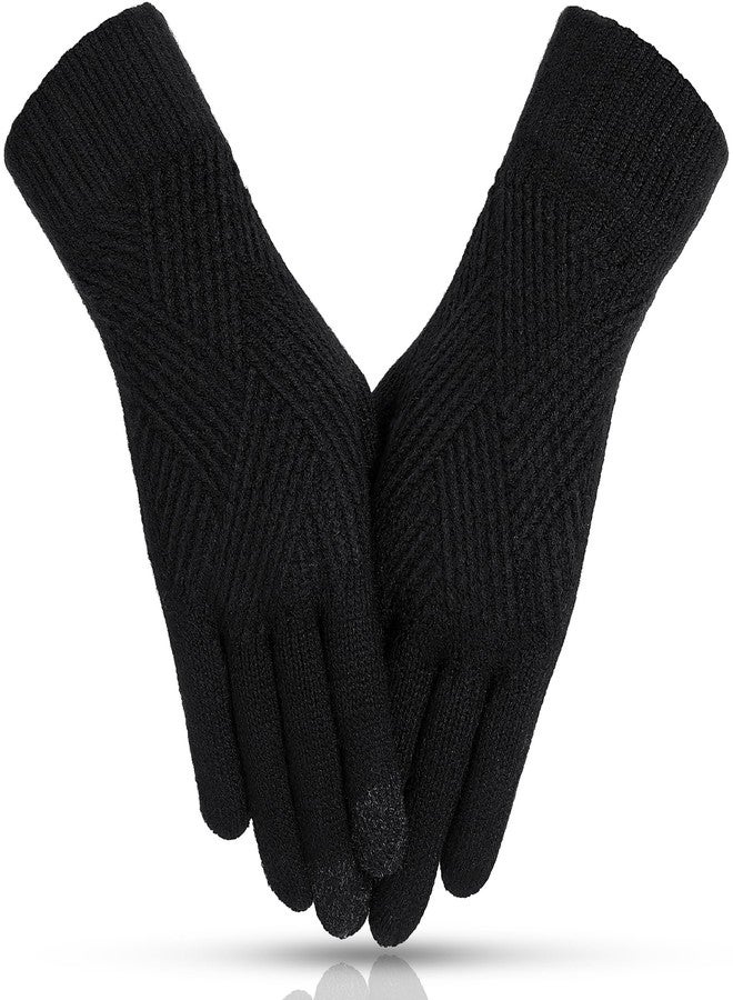 Tavaleu Womens Winter Gloves - Gloves for Women Cold Weather, Warm Touch Screen Fleece Lined Glove, Elastic Cuff Knit Glove - Image 1